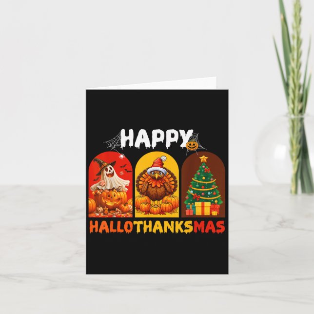 Tarjeta Feliz Día de Acción de Gracias de Hallothanksmas G (Anverso)