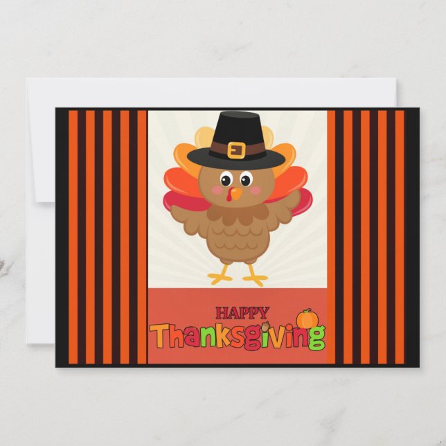 Tarjeta Feliz Día de Acción de Gracias del Sr. Turquía (Anverso)