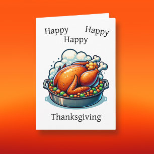 Tarjeta Feliz Día de Acción de Gracias   Divertido bollo d