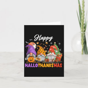 Tarjeta Feliz Día de Acción de Gracias Hallothanksmas Gnom