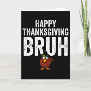 Tarjeta Feliz Día de Acción de Gracias Hermano Pavo Divert
