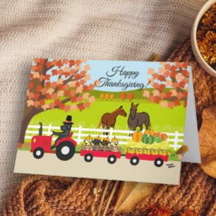 Tarjeta Feliz Día de Acción de Gracias Labradores y Tarjet