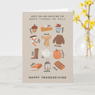 Tarjeta Feliz Día de Acción de Gracias Lo Mejor del Otoño