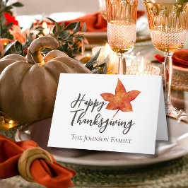 Tarjeta Feliz Día de Acción de Gracias Mancha de arce