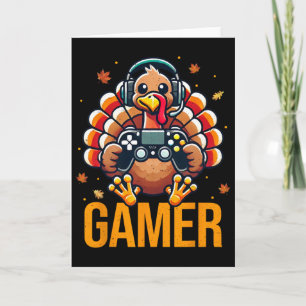 Tarjeta Feliz Día de Acción de Gracias Pavo Jugador de Vid