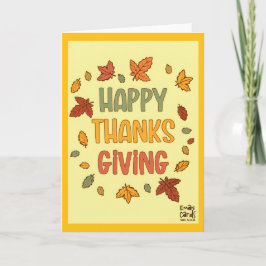 Tarjeta Feliz Día de Acción de Gracias - Tema Amarillo