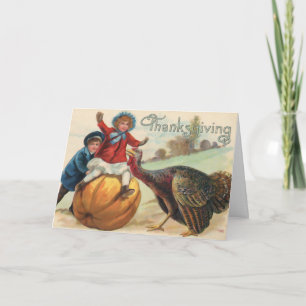 Tarjeta ¡Feliz Día de Acción de Gracias! (Vintage American