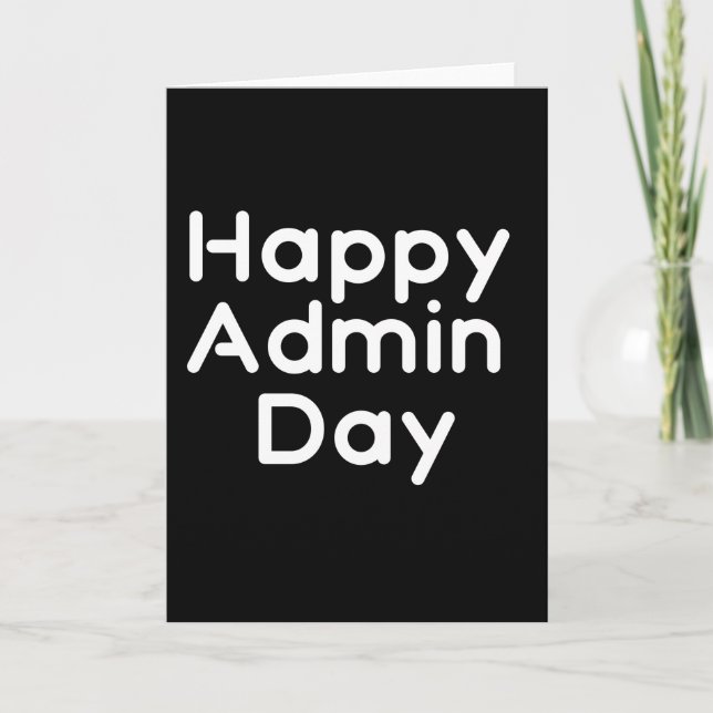 Tarjeta Feliz Día de Administración. Día de los profesiona (Anverso)