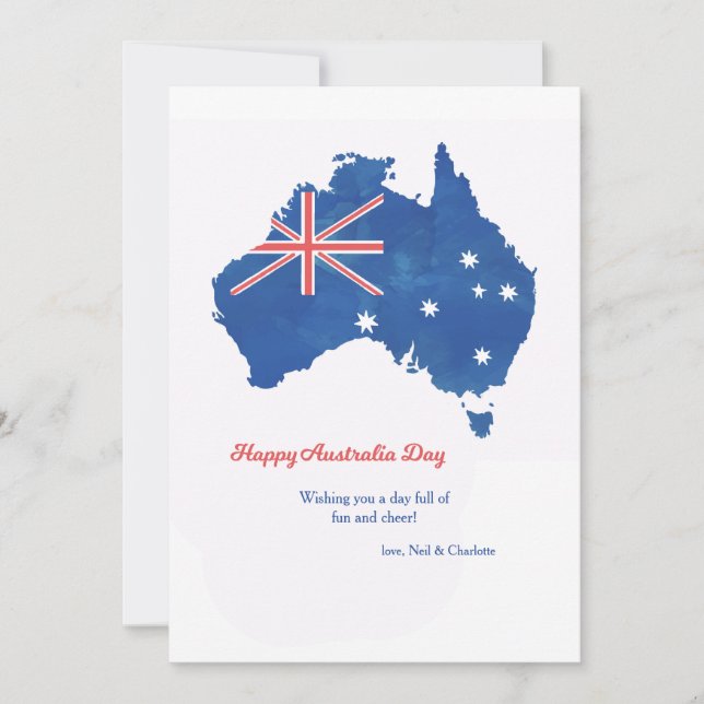Tarjeta Feliz Día de Australia (Anverso)