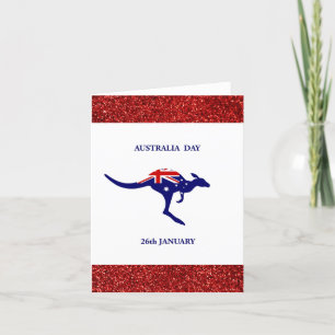 Tarjeta Feliz Día de Australia Canguro Australiano