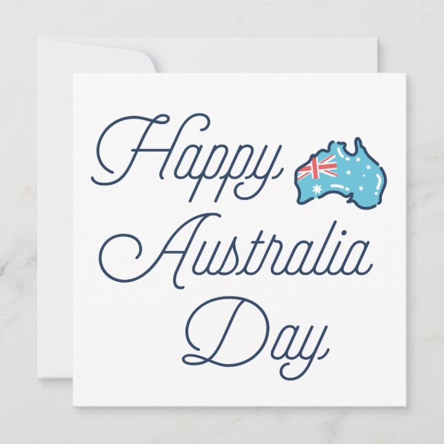 Tarjeta Feliz Día de Australia // Día de la Novedad en Aus (Anverso)