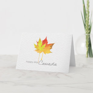 Tarjeta Feliz Día de Canadá, color de arce