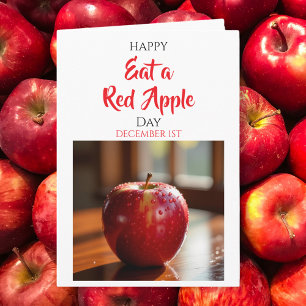 Tarjeta ¡Feliz Día de Comer una Manzana Roja! 1 de Dic