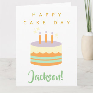 Tarjeta Feliz Día de Cumpleaños Cake Day Nombre personaliz