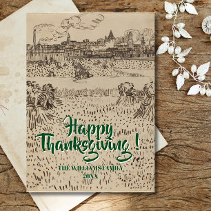 Tarjeta Feliz Día de Gracias The Harvest Vincent van Gogh