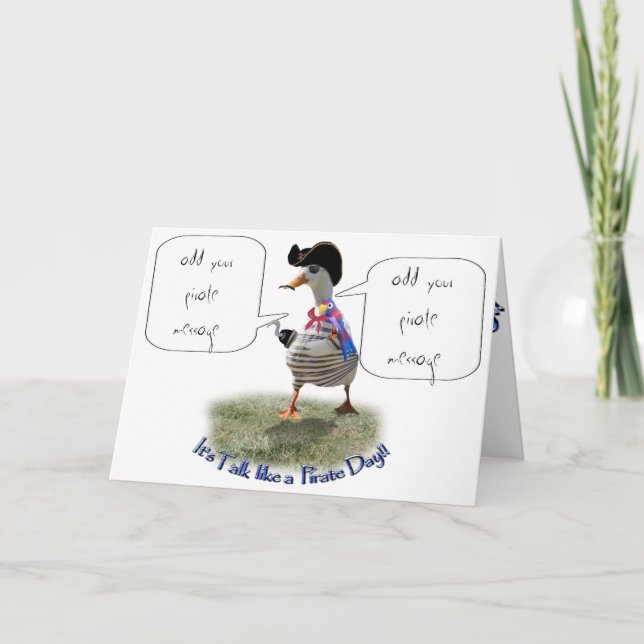 Tarjeta Feliz Día de "Hablar como un Pirata" (burbuja de d (Anverso)