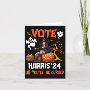 Tarjeta Feliz día de Halloween Vote Harris 2024 O lo lamen