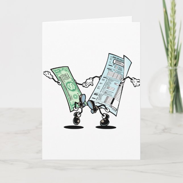 Tarjeta feliz día de impuestos (Anverso)