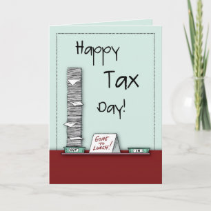 Tarjeta Feliz día de impuestos, humor