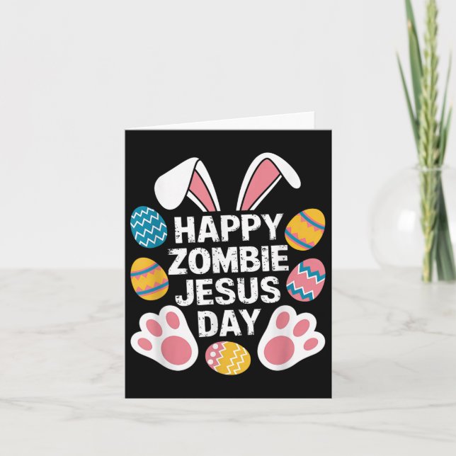Tarjeta Feliz Día de Jesús Zombie Easter Zombie (Anverso)