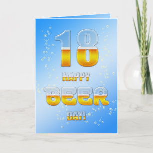 Tarjeta Feliz Día de la Cerveza 18 cumpleaños