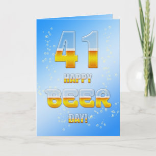 Tarjeta Feliz Día de la Cerveza, 41 cumpleaños