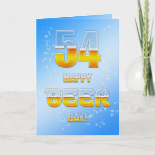 Tarjeta Feliz Día de la Cerveza 54 cumpleaños
