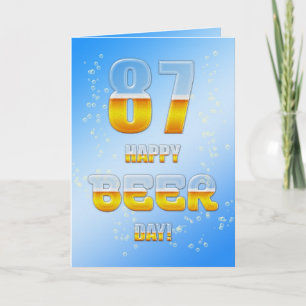 Tarjeta Feliz Día de la Cerveza 87 cumpleaños