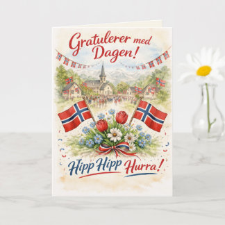 Tarjeta Feliz Día de la Constitución de Noruega - 17 de Ma