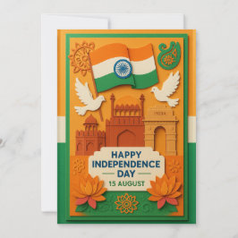 Tarjeta feliz Día de la Independencia de India