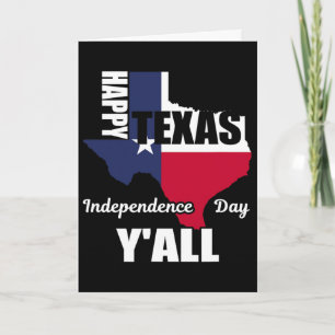 Tarjeta Feliz Día de la Independencia de Texas Y'all Usa C