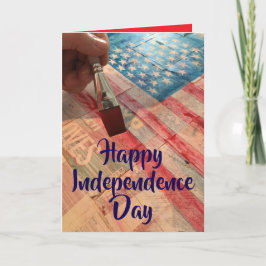 Tarjeta Feliz Día de la Independencia hecho en Estados Uni
