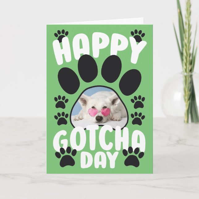 Tarjeta Feliz Día de la Llegada Mascota Perro (Anverso)