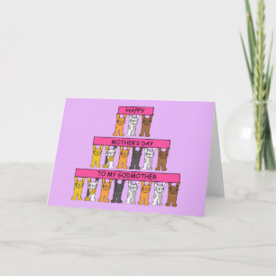 Tarjeta Feliz Día de la Madre a gatos de Personalizado de 