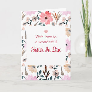 Tarjeta Feliz Día de la Madre a Hermana en acuarela legal