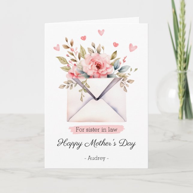 Tarjeta Feliz Día de la Madre a la Hermana (Anverso)