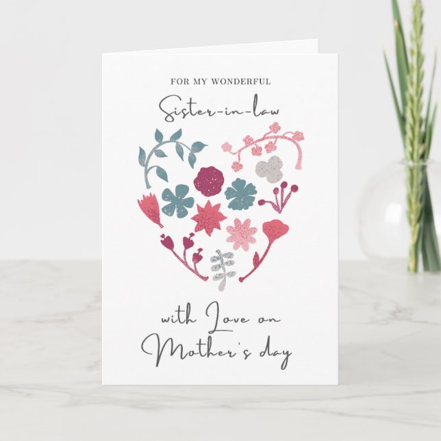 Tarjeta Feliz Día de la Madre a la Hermana en la ley (Anverso)