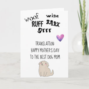 Tarjeta Feliz Día de la Madre a la Mejor Mamá Perruna De P