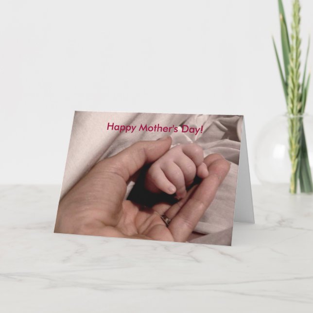 Tarjeta Feliz Día de la Madre a la primera vez que mamá (Anverso)