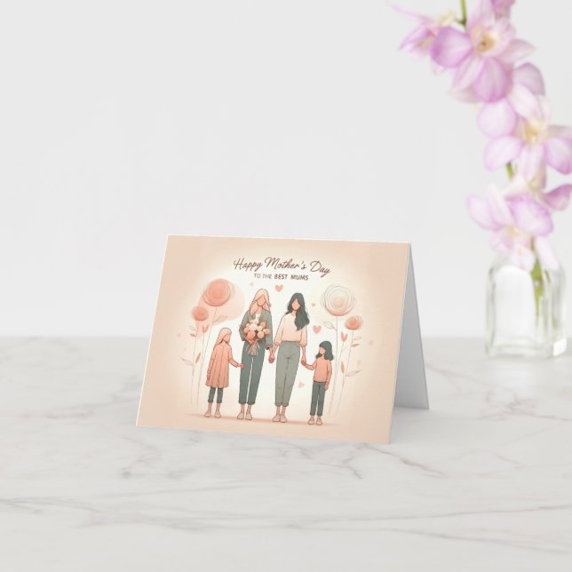 Tarjeta Feliz Día de la Madre a las mejores mamás (Orquídea)