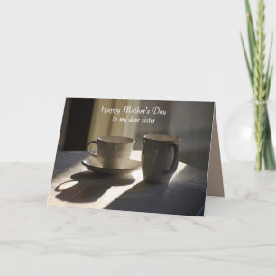 Tarjeta Feliz día de la madre a los cafés hermanos