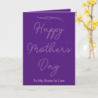 Feliz día de la madre a mi cuñada morada