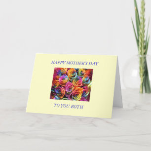 Tarjeta Feliz Día de la Madre a mis dos madres