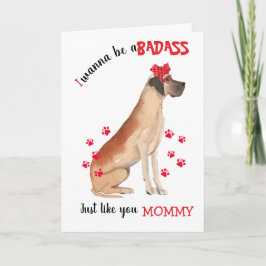 Tarjeta Feliz Día de la Madre a tu gran perro danés