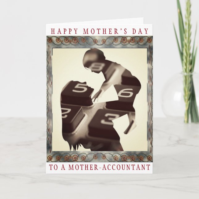 Tarjeta "Feliz Día de la Madre a una Contadora Madre" (Anverso)