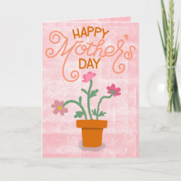 Tarjeta Feliz Día de la Madre – Abstracto Floral Brillante