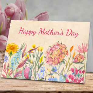 Tarjeta Feliz Día de la Madre Abuela - Flores Silvestres