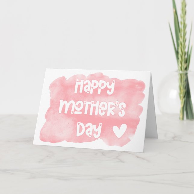 Tarjeta Feliz día de la madre, acuarela Día de la madre (Anverso)