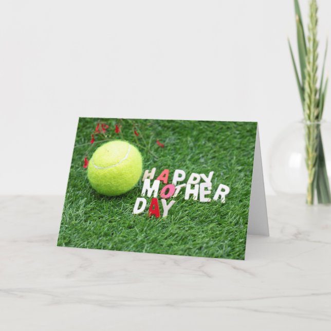 Tarjeta Feliz día de la madre al jugador de tenis (Anverso)