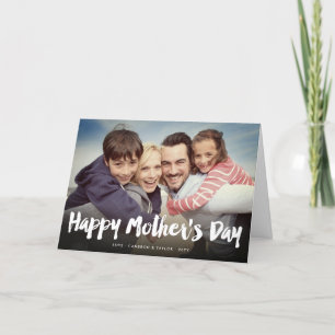 Tarjeta Feliz Día de la Madre Audaz Brush Script Moderno d